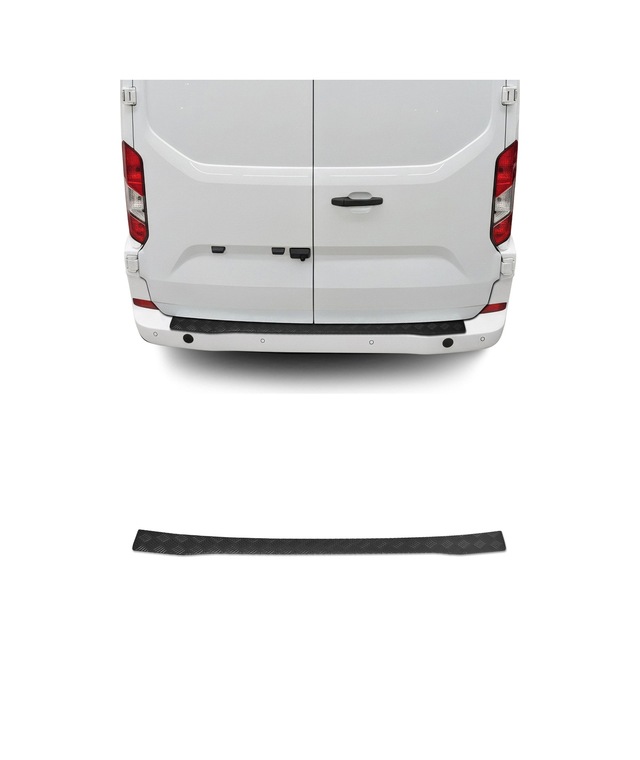 Ford Tourneo Custom Iı 2023-2027 Uyumlu Mat Arka Tampon Eşiği Alüminyum Siyah