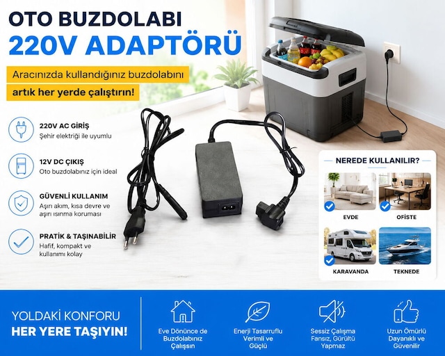 Oto Buzdolabı Adaptörü 220 Volt