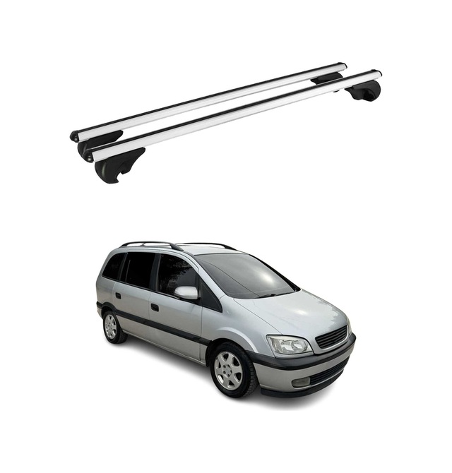Opel Zafira A 1999-2005 Arası Uyumlu Port Bagaj Taşıyıcı Ara Atkı Alüminyum Gümüş 2 Parça