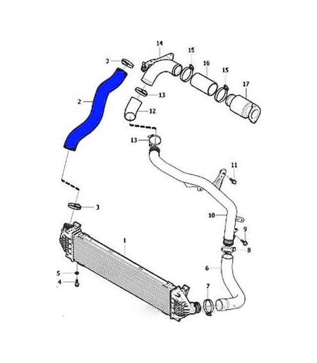Intercooler Turbo Hortumu Volvo V40 D2 1.6 Diesel 2012-2021 Oe :31293717 siyah