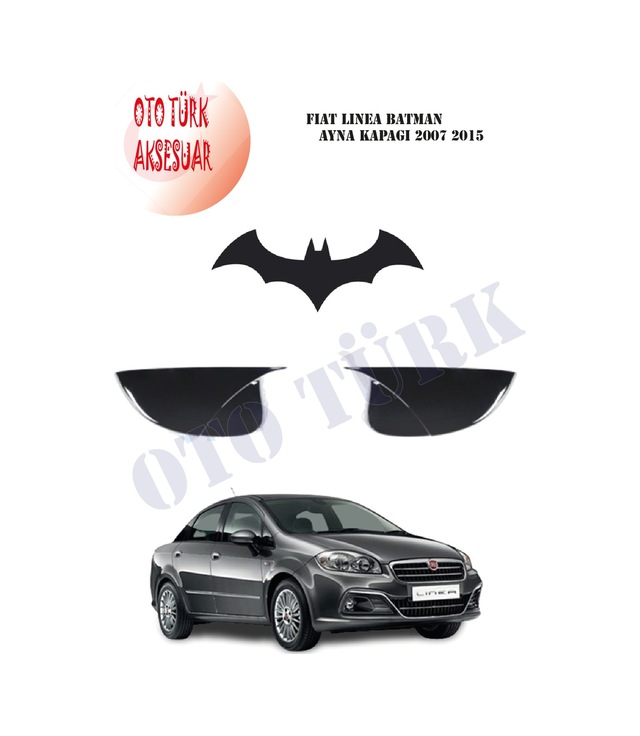 Fiat Linea Yarasa Batman Ayna Kapağı 2007 2015 Piano Black