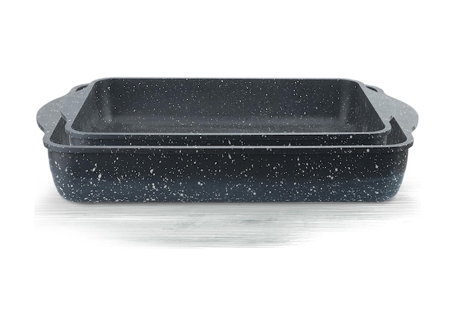 ThermoAd 2'li Döküm Granit Kare Tepsi Unisex 30-35 CM