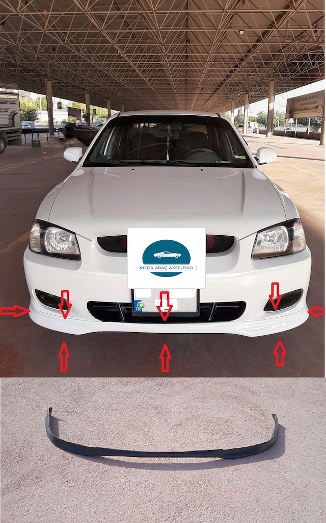 Hyundai Accent Milenyum Ön Tampon Eki Typer Boyasız Ham Siyah Fiberclass