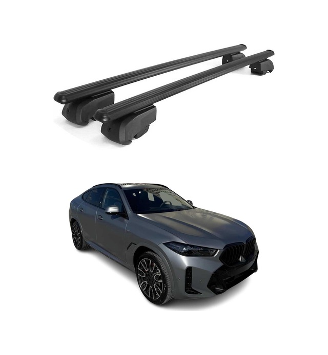 Bmw X6 G06 2019-2027 Arası Uyumlu Port Bagaj Taşıyıcı Ara Atkı Alüminyum Siyah 2 Parça