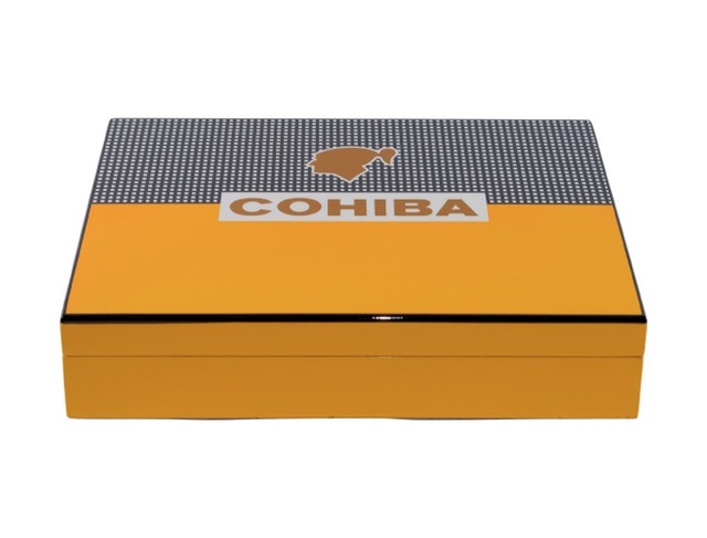 Cohiba Sarı-gri Nokta Desenli Sedir Humidor Puro Kutusu - Tr8784