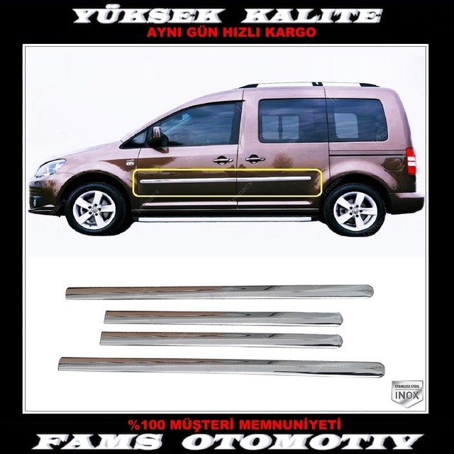Vw Caddy Maxı Krom Yan Kapı Çıtası 4 Kapı 2007-2015 P.çelik
