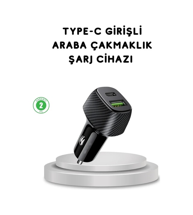 Ers 38w Araç Şarj Cihazı Type-c Pd Usb Hızlı Şarj Çift Port