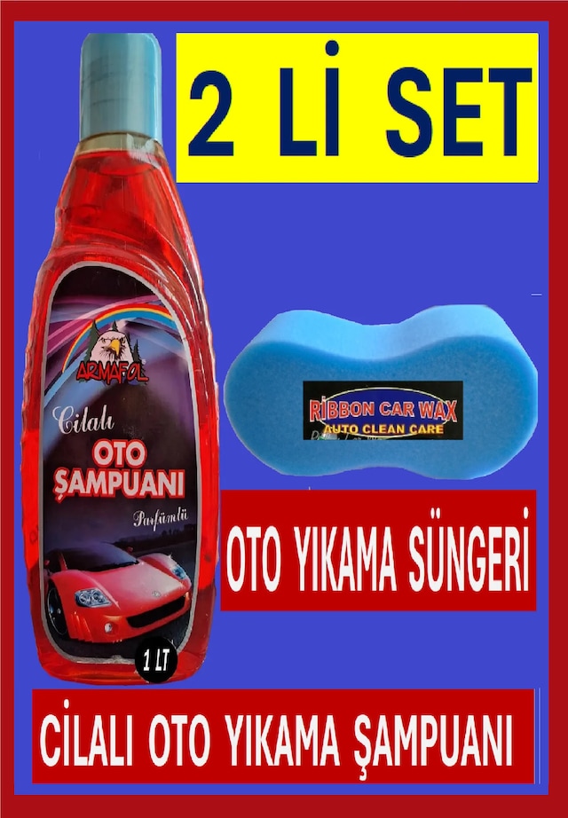 Cilalı Oto Şampuanı 1 Kg + Araba Yıkama Süngeri