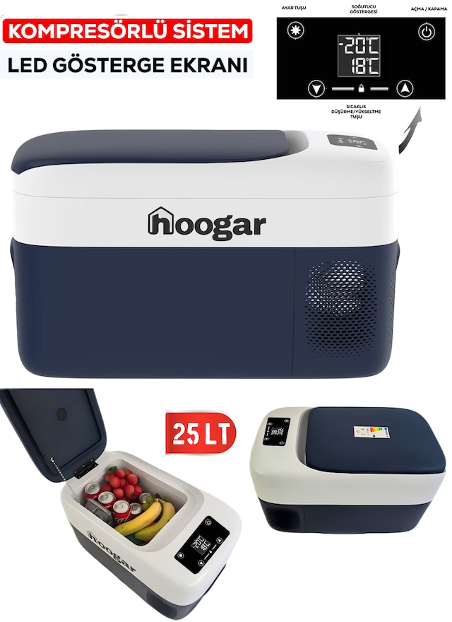 Hoogar German 21-25 Lt Led Ekran Oto Karavan Tekne Tır Buzdolabı