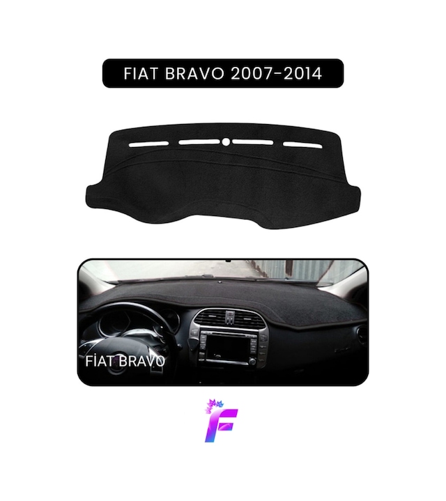 Fıat Bravo 2007-2014 Uyumlu Ön Göğüs Koruma Hızlı Ve Kolay Montaj Kaymaz Tasarım Ta90 Torpido Halısı