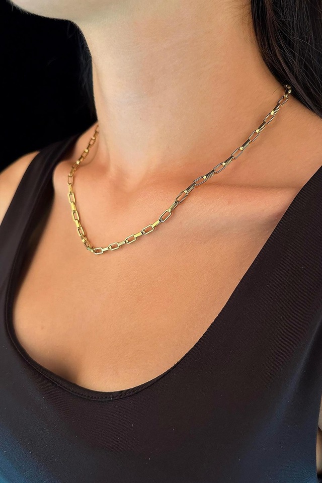 14 Ayar Altın Işıltılı Ataç Kolye 3.80 Mm 001