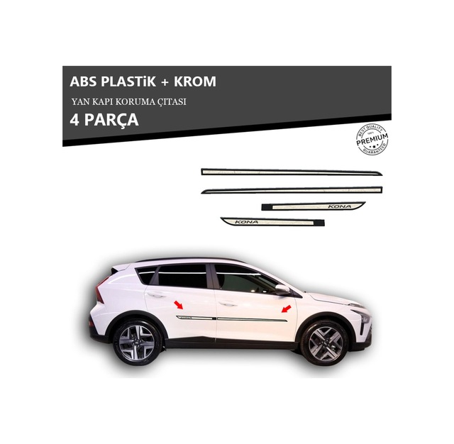 Hyundai Kona Yan Kapı Koruma Çıtası Plastik + Krom Unvrslppkçt00035