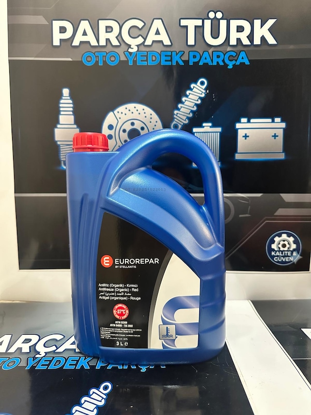 Eurorepar Kırmızı Antifiriz 3 Litre - 37 Derece Kırmızı