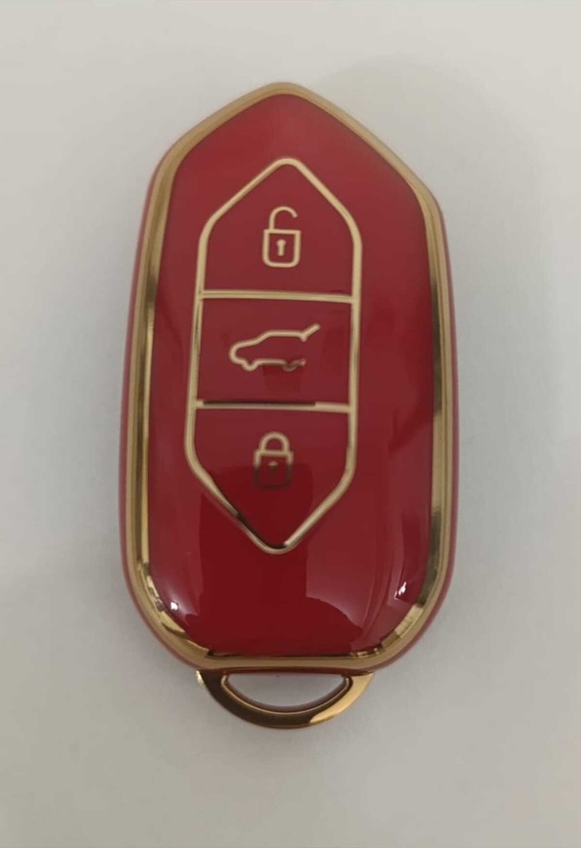 Gma Keys Togg T10x 3 Tuşlu Smart Nano Koruma Anahtar Kılıfı Kırmızı Gold Renk Yüksek Kalite