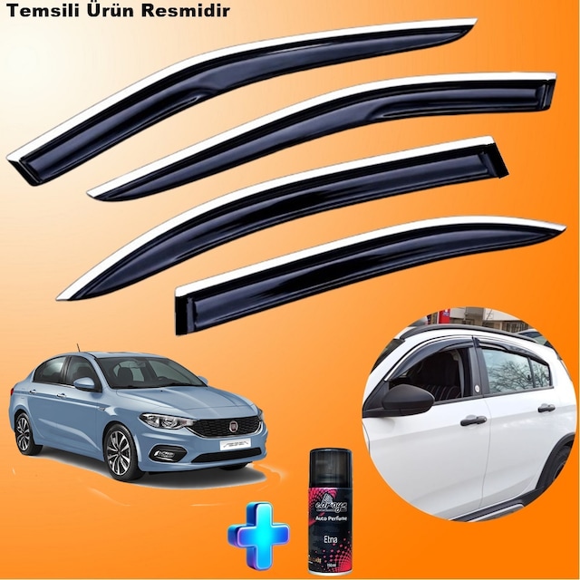 Fiat Egea Sedan Mügen Cam Rüzgarlığı Abs Nikelaj Krom Cam Rüzgarlığı 2015 Sonrası + Ebrayn 150ml Koku