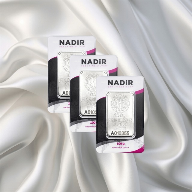 Leva Gold 100 Gr Nadir Gümüş Külçe 3 Adet