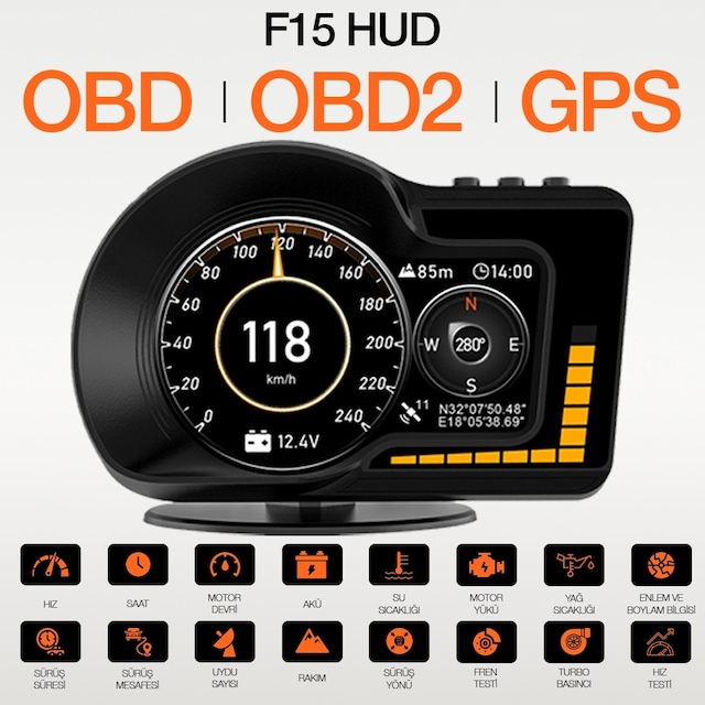 F15 HUD OBD OBD2 Dijital Kilometre RPM Su Sıcaklığı Basınç Hararet Araç Veri Ekranı Head Up Display F15 HUD OBD OBD2 Dijital Kilometre RPM Su Sıcaklığı Basınç Hararet Araç Veri Ekranı Head Up Display
