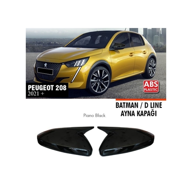 Peugeot 208 Batman Yarasa Ayna Kapağı Piano Black 2021+