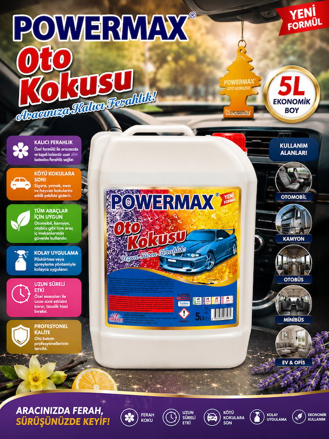 Powermax Oto Kokusu 5 L Araç İçi Koku Giderici Ve Ferahlatıcı 001