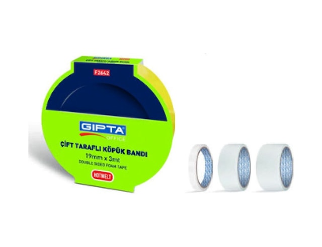 Gıpta Çift Taraflı Köpük Bant 25Mmx3Mt