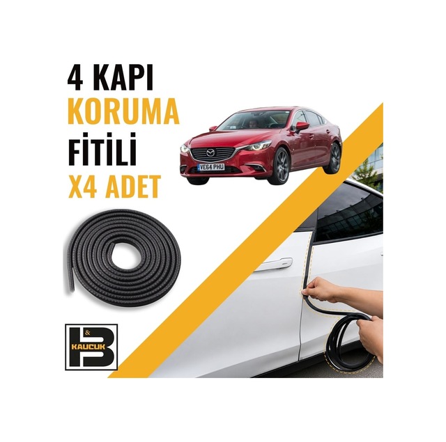 Mazda 6 Sedan 2013-2018 Kapı Koruma Fitili-4 Kapı-siyah-bm2485