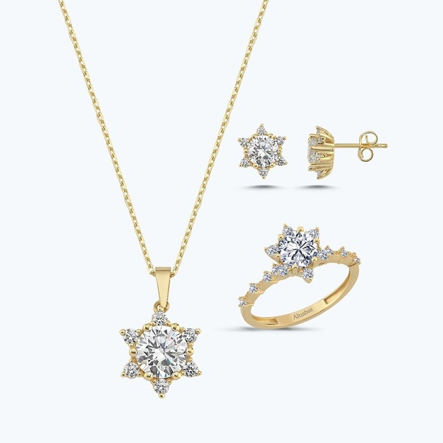 Altınbaş Altın Üçlü Lotus Set Autk0037-y-24627-1-set