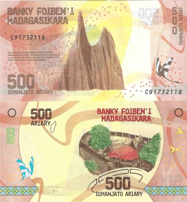 Madagaskar 500 Ariary Yabancı Kağıt Para Çil Unc Koleksiyon Para
