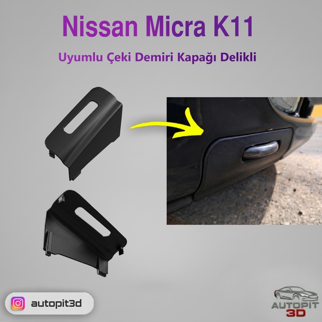 Nissan Micra K11 Uyumlu Ön Tampon Çeki Demiri Kapağı Delikli
