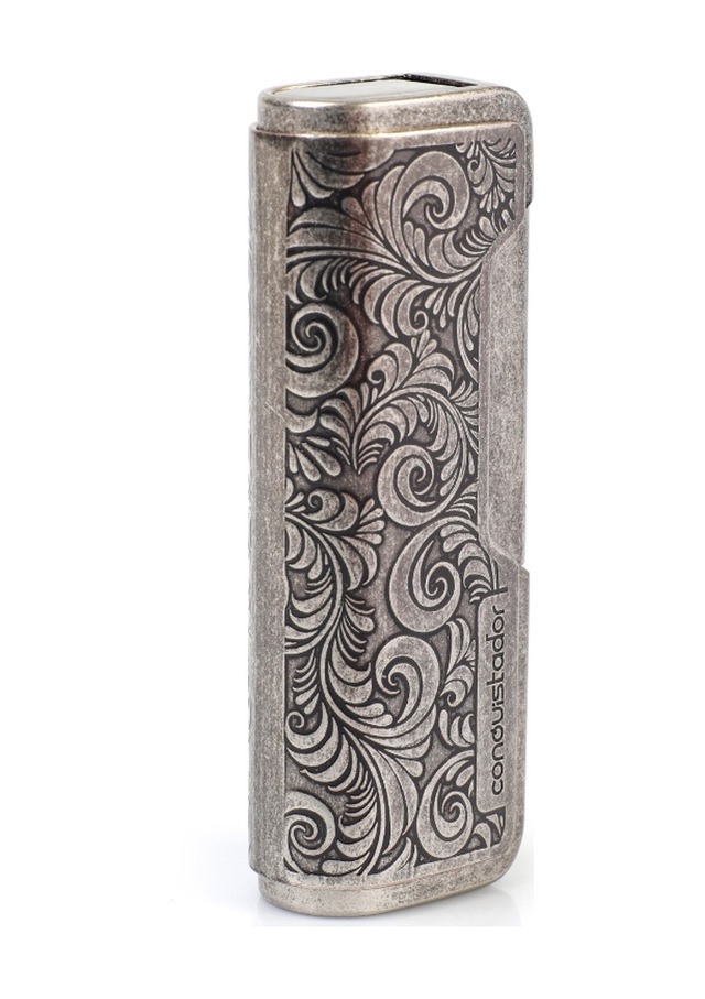 Conquistador Tek Torch Pürmüz Gümüş İşlemeli Metal Puro Çakmağı Cnq-027