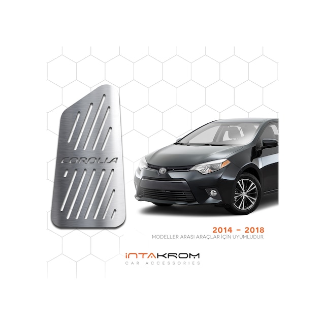 intakrom Toyota Corolla Uyumlu Krom Ayak Dinlendirme Pedalı -2014 - 2019