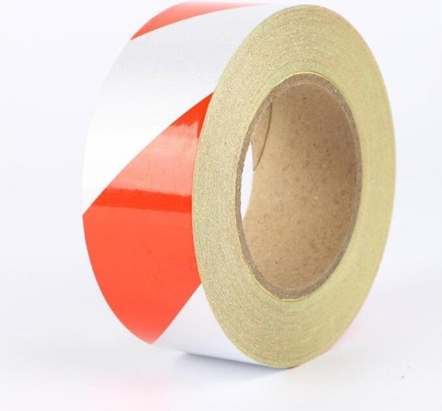 Fosforlu Bant Çapraz 9,2 Cm X 5 Metre Turuncu Beyaz