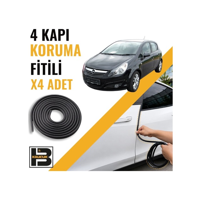 Opel Corsa D Kapı Koruma Fitili-4 Kapı-siyah-bm2487