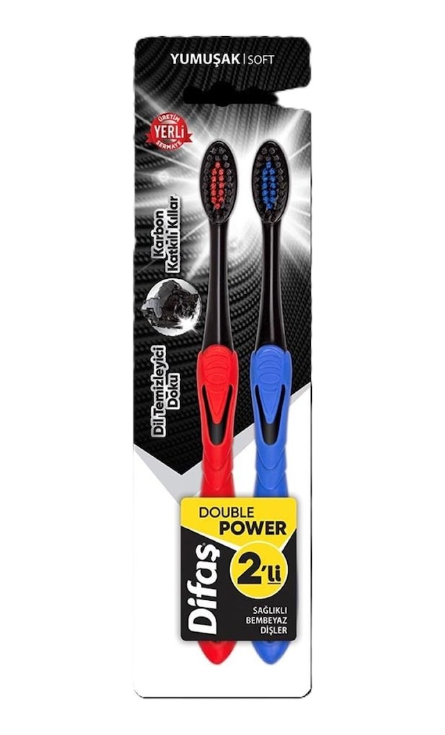 Difaş Double Power 2'li Yumuşak Kıllı Diş Fırçası