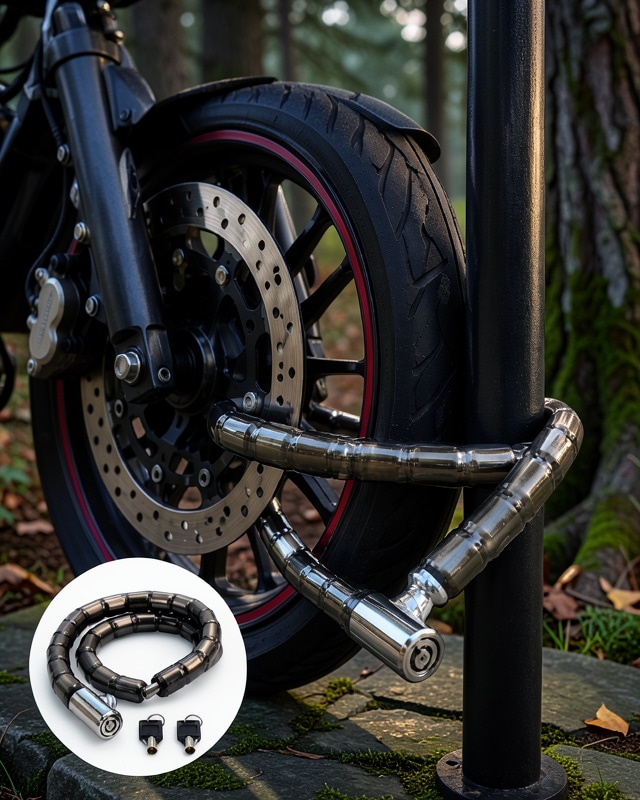 Motosiklet Kilitli 22 Mm Kalın Çelik Yapı Uczzz150cmmotorkilit-2