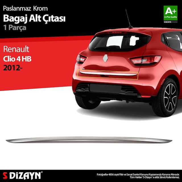 S-Dizayn Renault Clio 4 Hb Krom Bagaj Alt Çıtası 2012 Üzeri N11.2839