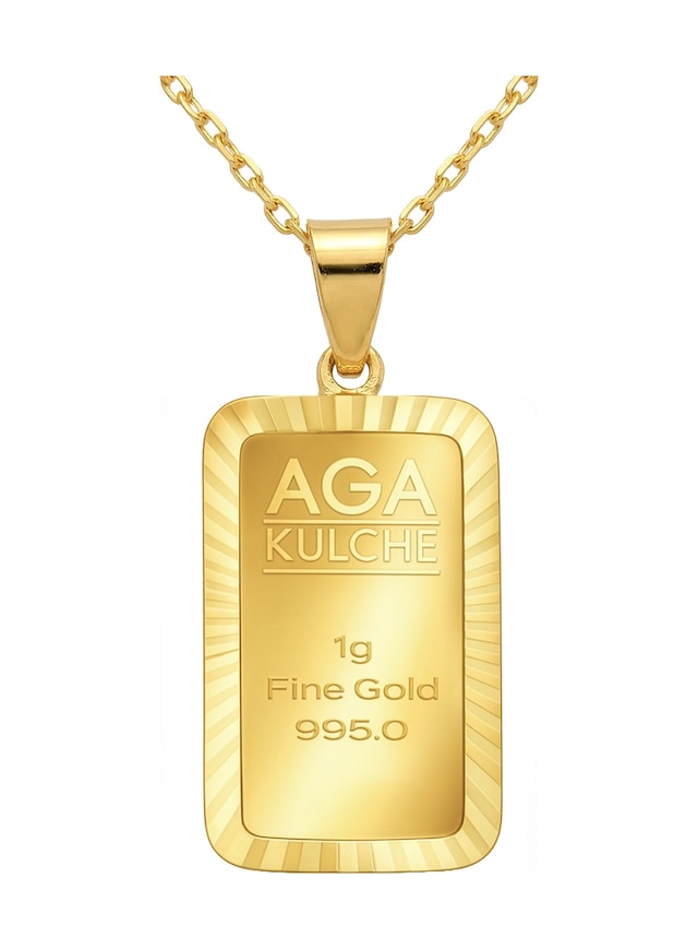 Agakulche 1 Gr Kalemli Altın Külçe Kolye