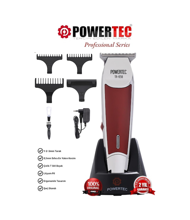 Powertec TR-658 Profesyonel Ense Sakal Çizim Tıraş Makinesi
