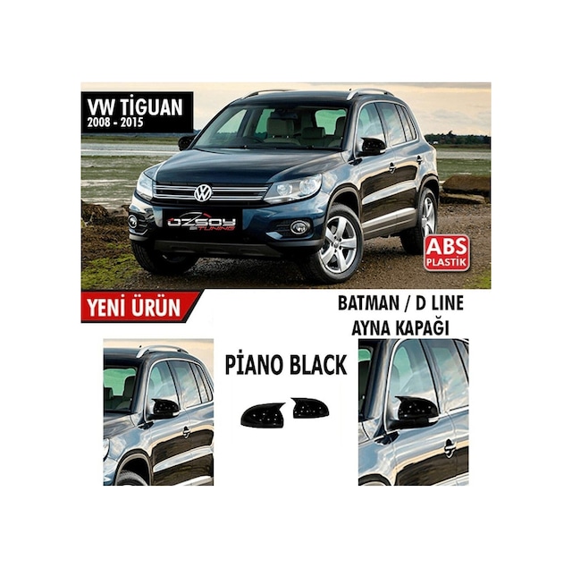 Tiguan 2008-2015 Batman Yarasa Ayna Kapağı Sinyalli Piano Black