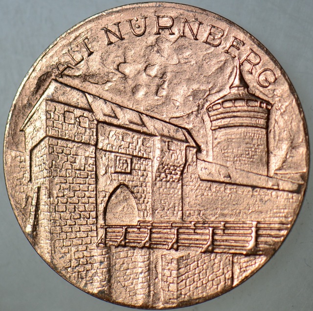 Almanya 1973 Nürnberg Temalı Mini Madalyon 22,45 Mm.