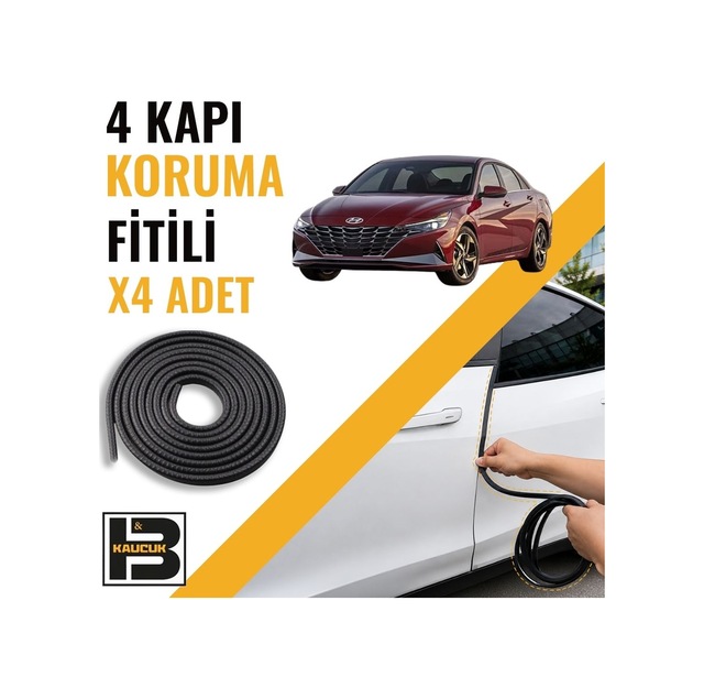 Hyundai Elantra 2020-2025 Kapı Koruma Fitili-4 Kapı-siyah-bm2252