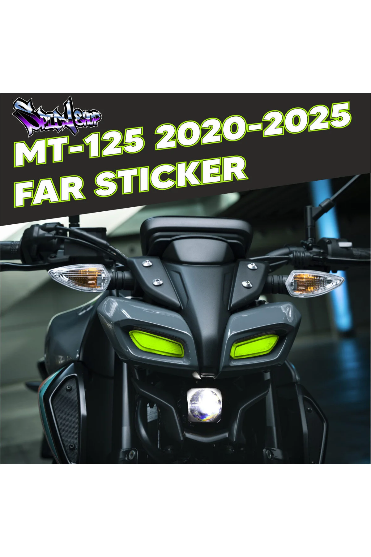 Mt-125 Neon Sarı Far Sticker