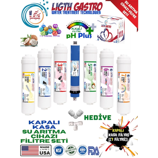 Kapalı Kasa Su Arıtma Cihazı 7 Filtre 14 Aşama Filtre Seti