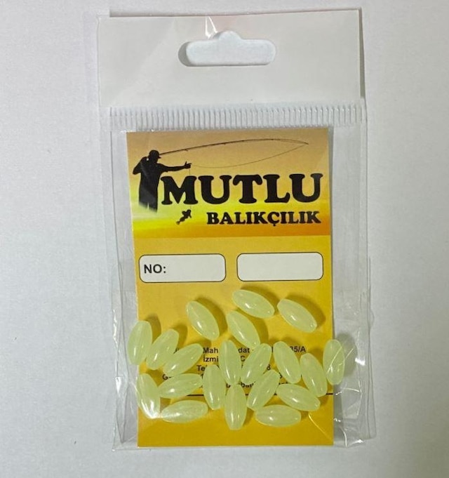 Mutlu Balıkçılık Fosforlu Elips Boncuk 20'li Paket 6 x 12 MM
