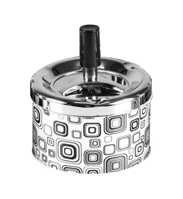 Bas-çevir Metal Hazneli Siyah Beyaz Kareler 9 CM