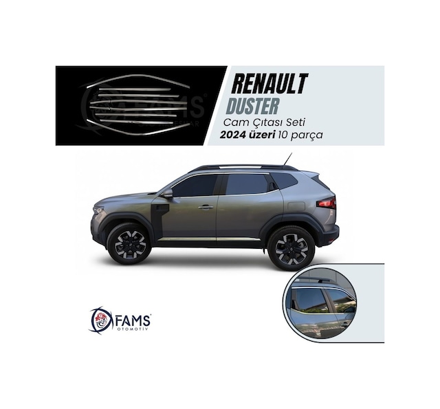 Renault Duster 2024 Üzeri Krom Cam Çıtası Seti 10 Prç. P.çelik