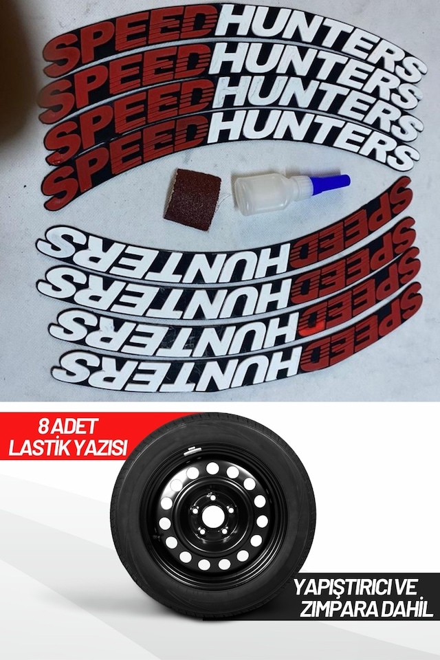 Speed Hunters Motosiklet Ve Otomobil Araç 3d Uyumlu Oto Lastik Yazısı Sticker Arma 8 Adet