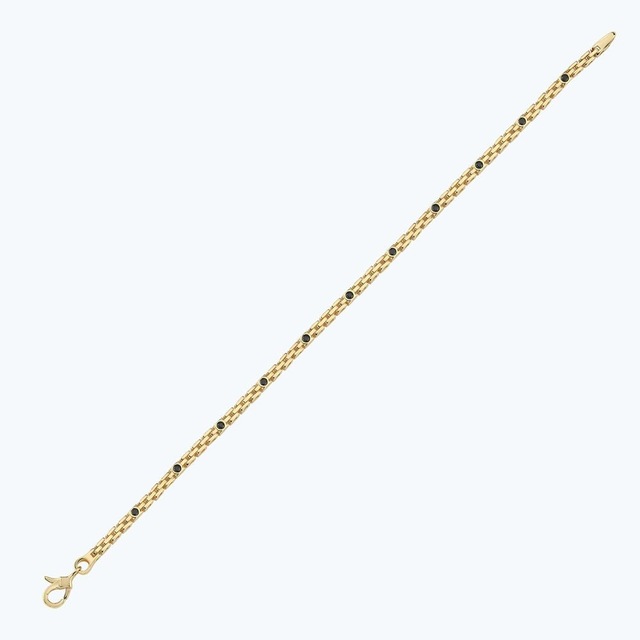 Altınbaş Siyah Taşlı Altın Erkek Zincir Bileklik Abl0217-y-24708 Çok Renkli