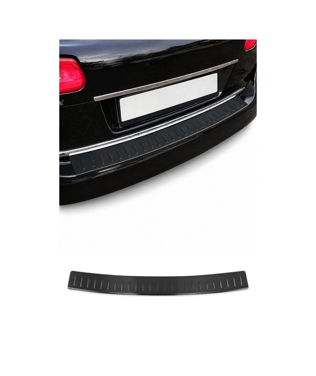 Vw Passat B6 Station Wagon 2005-2010 Uyumlu Krom Arka Tampon Eşiği Paslanmaz Çelik Taşlı Siyah