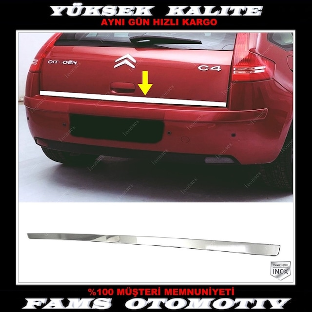 Citroen C4 Krom Bagaj Alt Çıtası 2004-2010 P. Çelik Hb