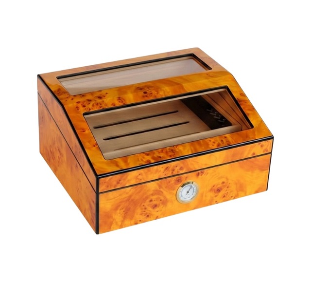 Premiumquality Barranco Camlı Kahverengi Sedir Humidor Puro Kutusu 00000tr9824